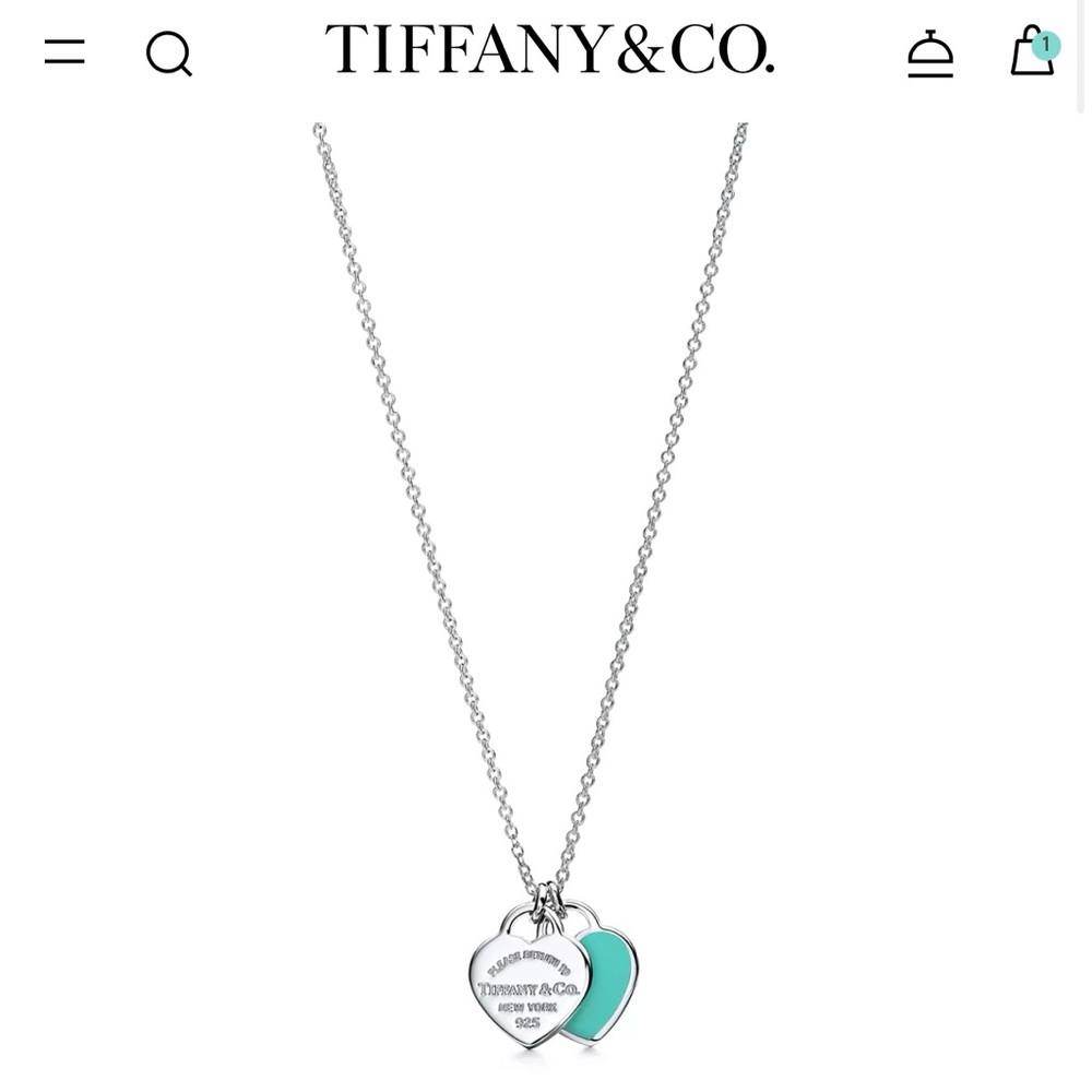 Tiffany & Co. Mini Double Heart Tag Pendant Necklace